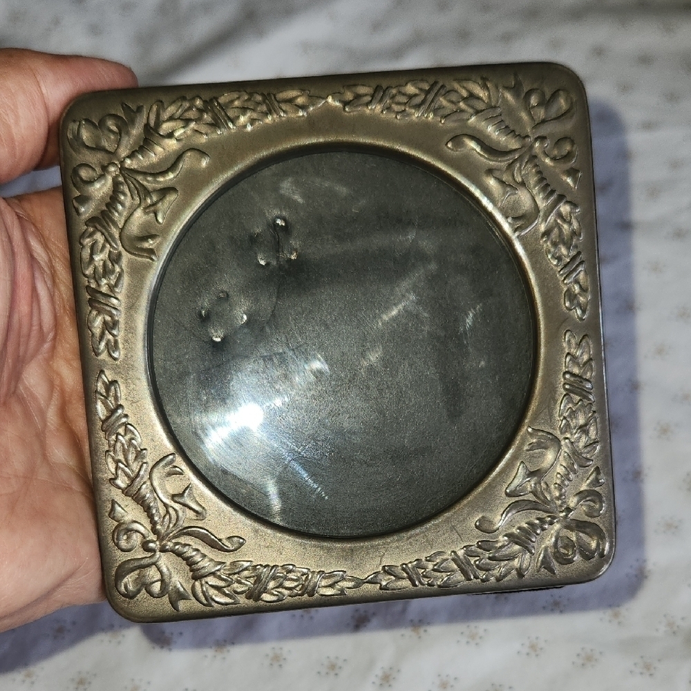 Vintage Silver Metal Square  Picture Frame